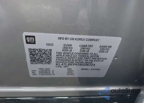 2025 Buick Envista Sport Touring Fwd from USA, damaged, VIN KL47LBEP6SB206724